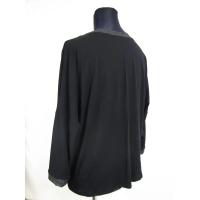 Tunika Bella luźna oversize ze srebrnymi wstawkami - czarna